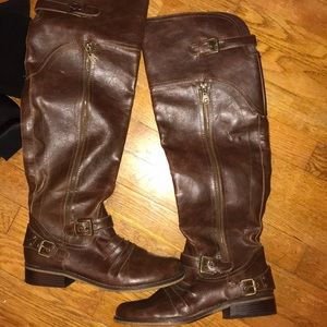 GUESS BROWN OVER THE KNEE BOOTS